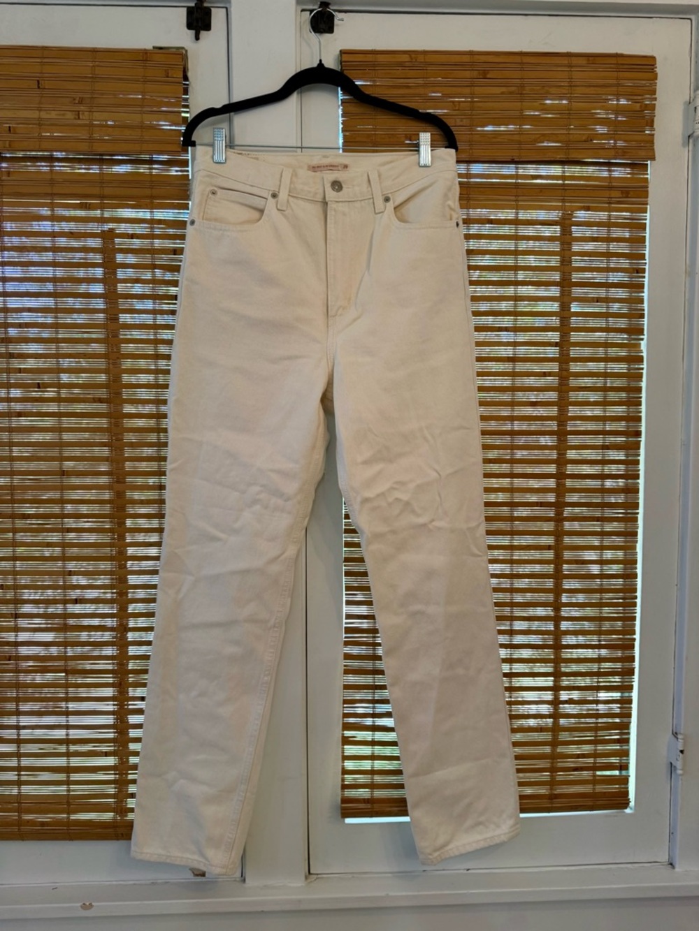 Levi's Cream 70s High Slim Straight Jeans